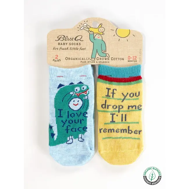 Blue Q Your Face/ Drop Me Baby Socks