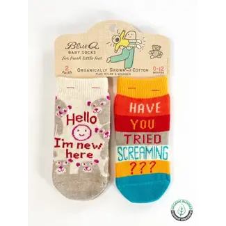 Blue Q I'm New/Screaming Baby Socks