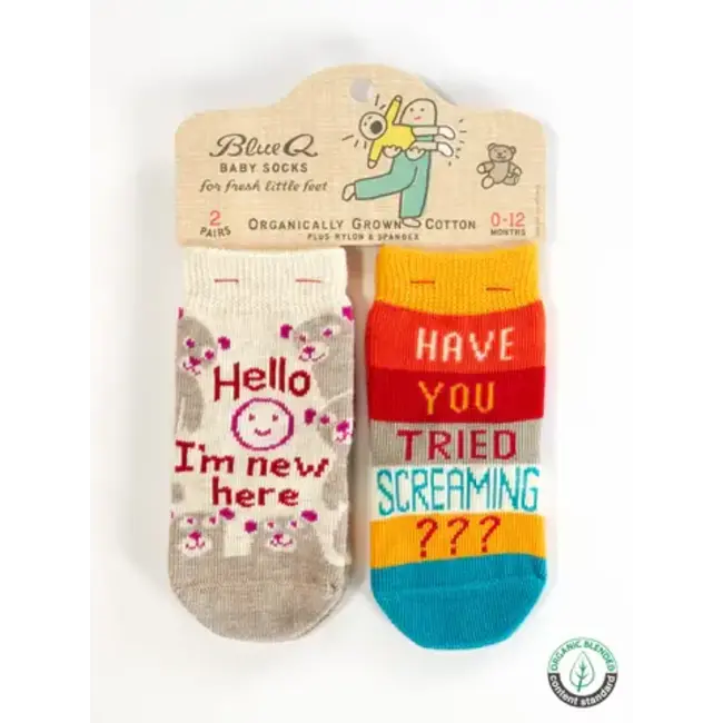 Blue Q I'm New/Screaming Baby Socks