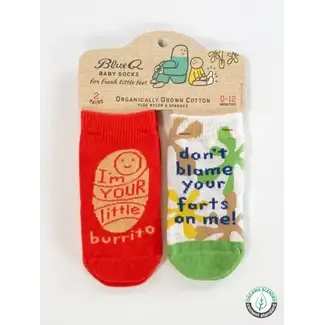 Blue Q Lil Burrito/Farts Baby Socks