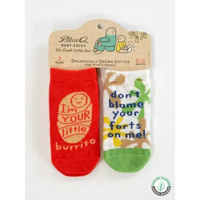 Blue Q Lil Burrito/Farts Baby Socks