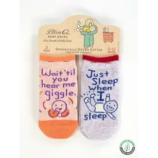 Blue Q Hear Me Giggle/Sleep Baby Socks