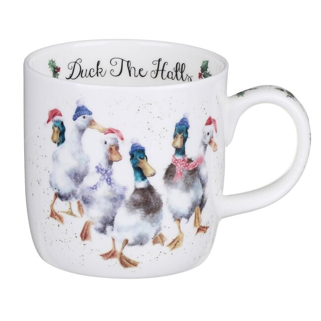 Wrendale Wrendale Mug - Christmas-Duck The Halls - 14oz.