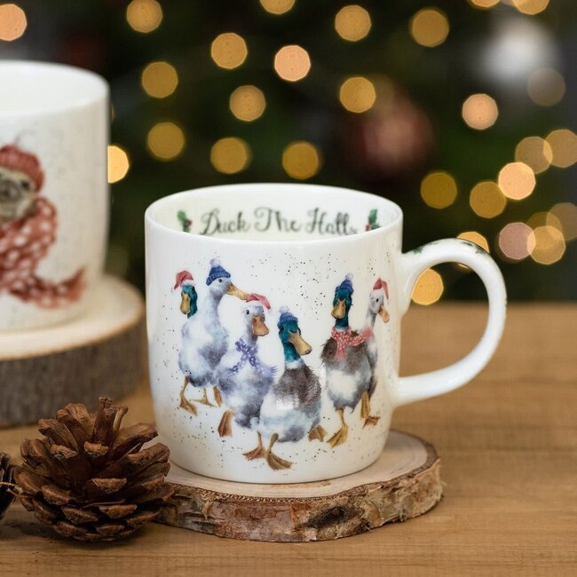 Wrendale Wrendale Mug - Christmas-Duck The Halls - 14oz.