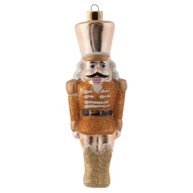Nutcracker Mercury Glass Ornament Gold