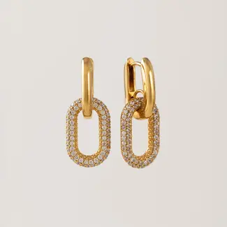 Lover’s Tempo Solana Paperclip Drop Hoop Earrings - Gold