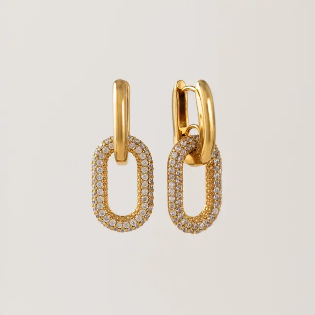 Lover’s Tempo Solana Paperclip Drop Hoop Earrings - Gold