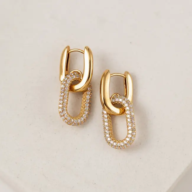 Lover’s Tempo Solana Paperclip Drop Hoop Earrings - Gold
