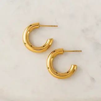 Lover’s Tempo Friday Stud Hoop Earrings - Gold - Waterproof