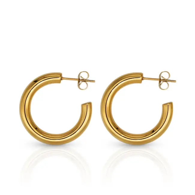 Lover’s Tempo Friday Stud Hoop Earrings - Gold - Waterproof