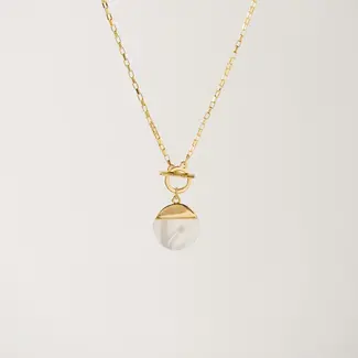 Lover’s Tempo Oasis Toggle Mother of Pearl Necklace - Gold