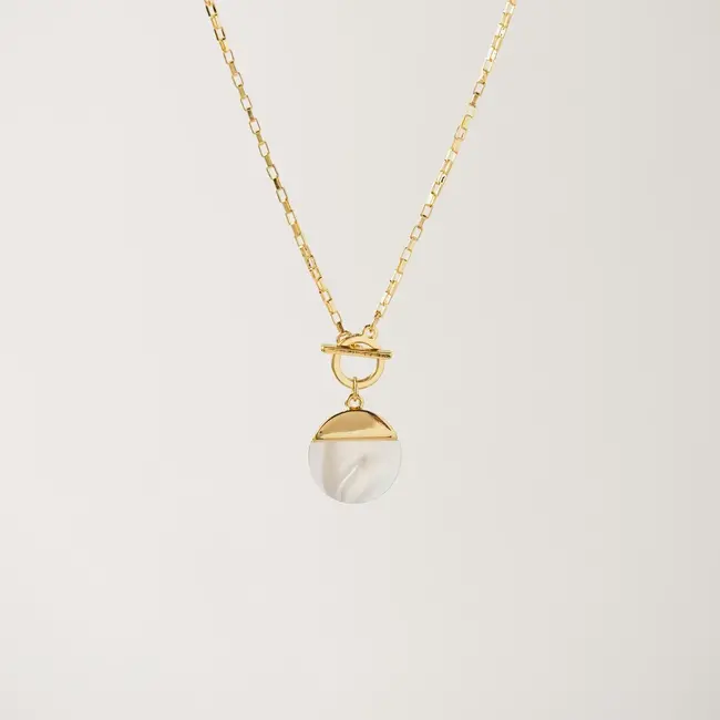 Lover’s Tempo Oasis Toggle Mother of Pearl Necklace - Gold