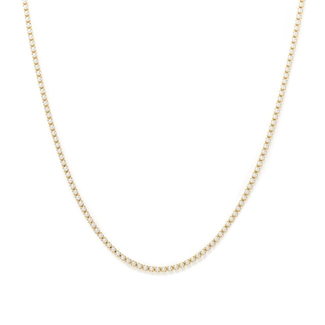Lover’s Tempo Tennis Necklace Pearl - Gold