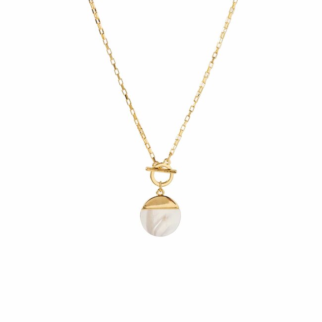 Lover’s Tempo Oasis Toggle Mother of Pearl Necklace - Gold