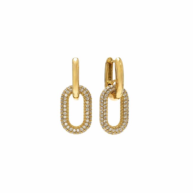 Lover’s Tempo Solana Paperclip Drop Hoop Earrings - Gold