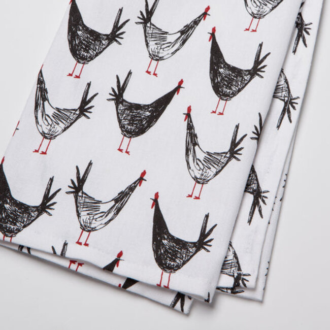 Chicken Scratch Cotton Dishtowel