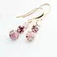 A Pocket of Posies Vintage Glass Earrings - Three Jewel - Dusty Rose Plum