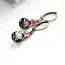 A Pocket of Posies Little Cameo Earrings - Vintage Glass - Pink Rose On Black