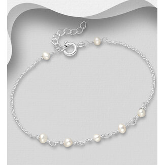 Sterling Sterling - Beaded Freshwater Pearl Bracelet