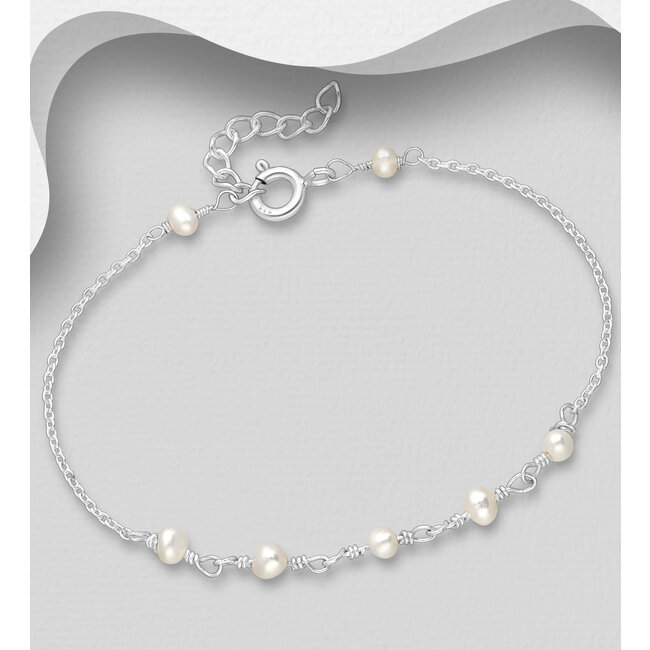 Sterling Sterling - Beaded Freshwater Pearl Bracelet