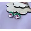Rosa Pietsch Nell Retro Flower Drop Earrings : Pink