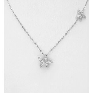 Sterling Sterling Starfish Necklace with Cubic Zirconia