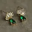 Silk Purse, Sow's Ear Emerald Green Gold Vermeil Crown Stud Earrings