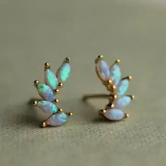 Silk Purse, Sow's Ear Gold Vermeil Opal Wing Stud Earrings