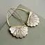Silk Purse, Sow's Ear Mother of Pearl Art Deco Hoop Earrings