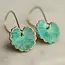 Silk Purse, Sow's Ear Seafoam Turquoise Leaf Earrings - Short
