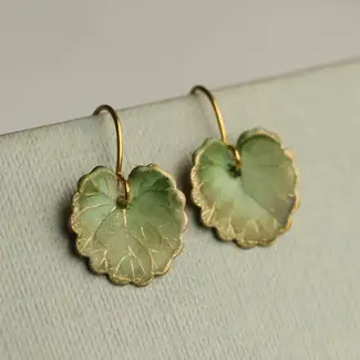 Silk Purse, Sow's Ear Olive Willow Leaf Earrings