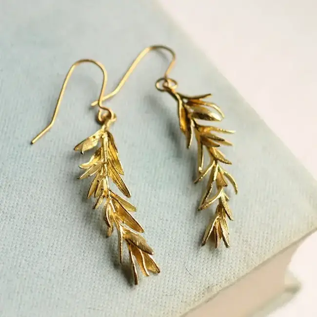 Silk Purse, Sow's Ear Rosemary Leaf Earrings