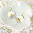 Chenoha Studio Cherry Flower Earrings – White, Gold, Silver Leather