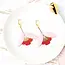 Chenoha Studio Ginkgo Flower Earrings – Pink and Deep Red Leather