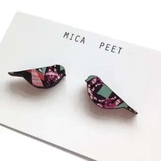 MicaPeet Bird Stud Earrings in Multi Colour