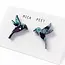 MicaPeet Hummingbird Stud Earrings in Blue