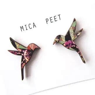 MicaPeet Hummingbird Stud Earrings in Multi Colour
