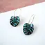 MicaPeet Tropical Monstera Plant Hoop Earrings