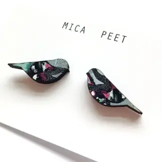 MicaPeet Bird Stud Earrings in Blue