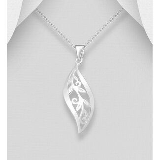 Sterling Sterling Silver Twisted Leaf Necklace