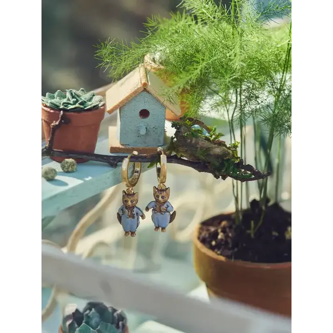 Fable England Peter Rabbit Tom Kitten Charm Huggie Earrings