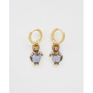 Fable England Peter Rabbit Tom Kitten Charm Huggie Earrings