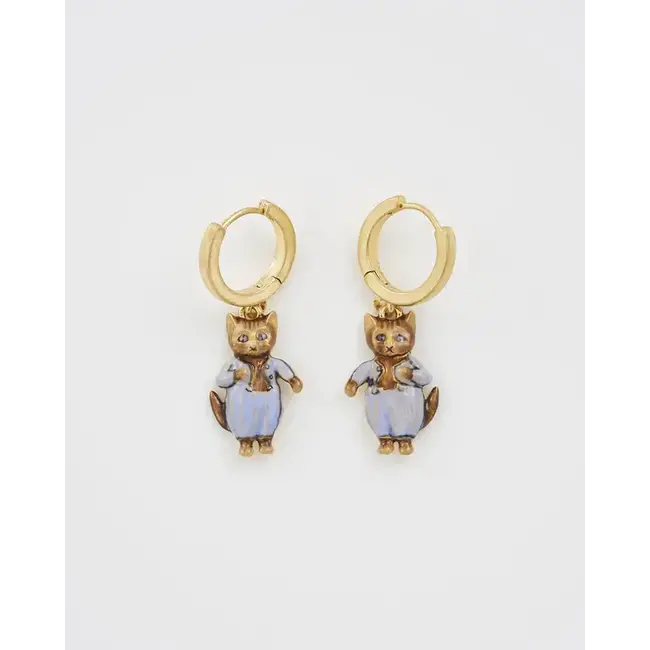 Fable England Peter Rabbit Tom Kitten Charm Huggie Earrings