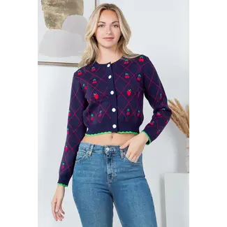 Retro Strawberry Cardigan