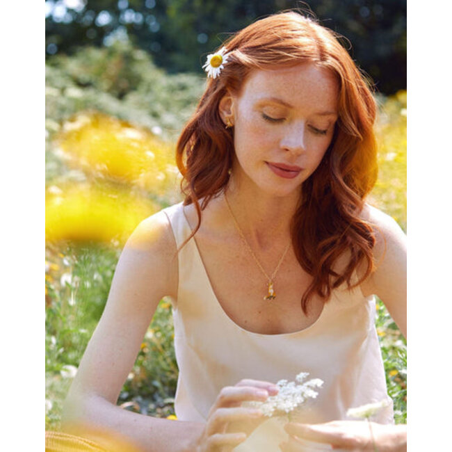 Fable England Enamel Fox Short Necklace