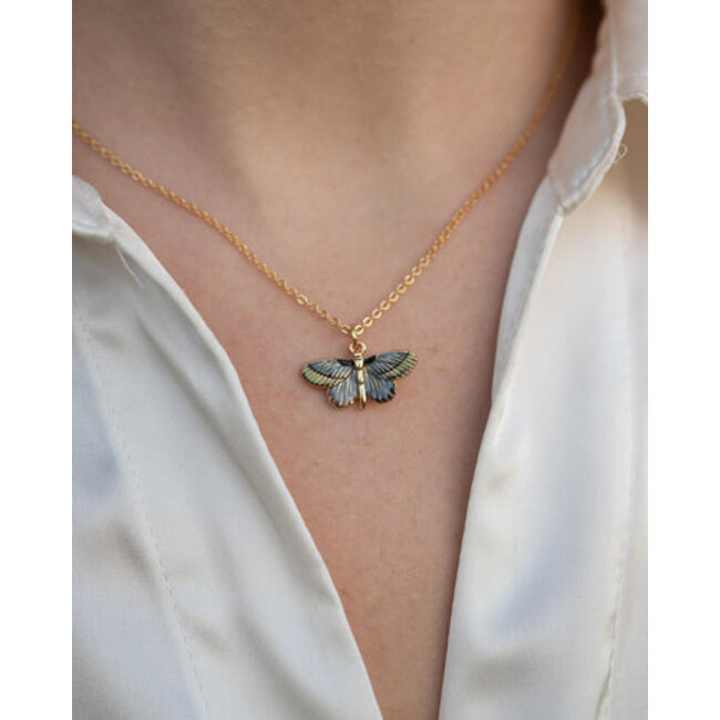 Fable England Deco Butterfly Blue Necklace