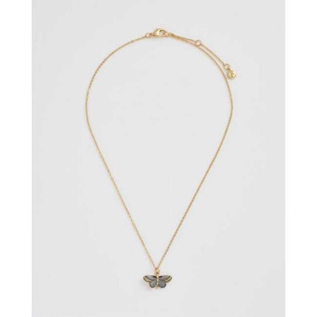 Fable England Deco Butterfly Blue Necklace