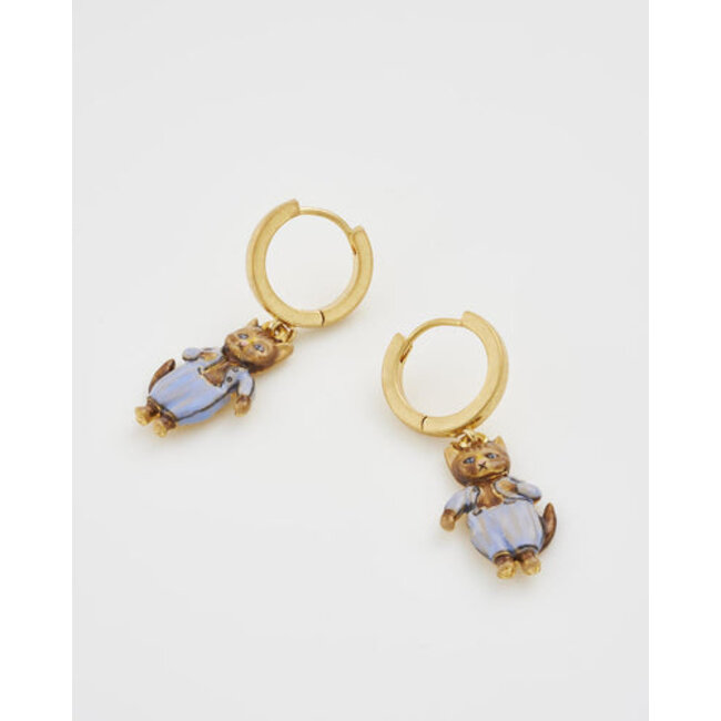 Fable England Peter Rabbit Tom Kitten Charm Huggie Earrings