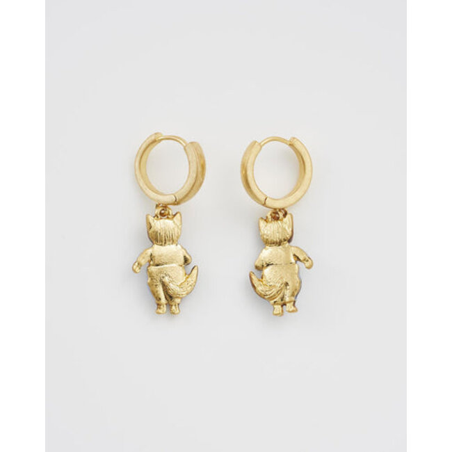 Fable England Peter Rabbit Tom Kitten Charm Huggie Earrings