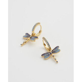 Fable England Dragonfly Charm Huggie Earrings